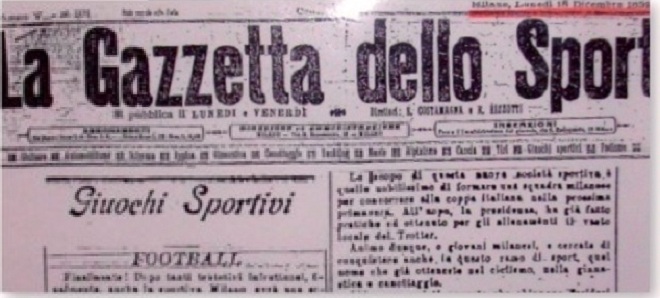 Gazzetta dello Sport 18.12.1899